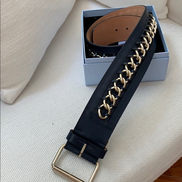Blumarine Accessories Blumarine Leather Belt With Chain Detail